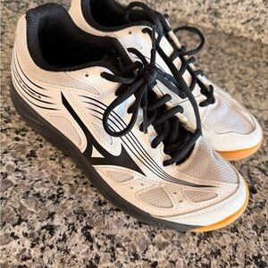 Mizuno White and Black Athletic Shoes - Court Shoes